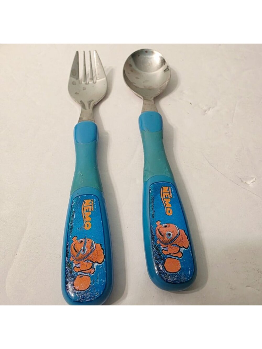 Vtg Stainless Toddler Disney Pixar Finding Nemo Silverware Spoon Fork ZAK